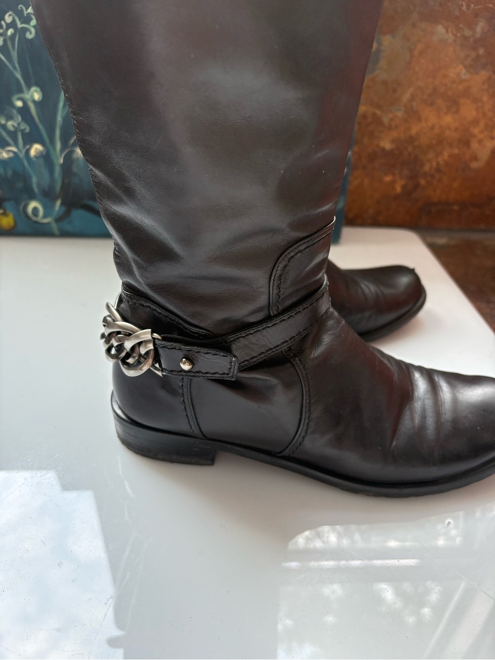 Stuart Weitzman Black Leather Boots